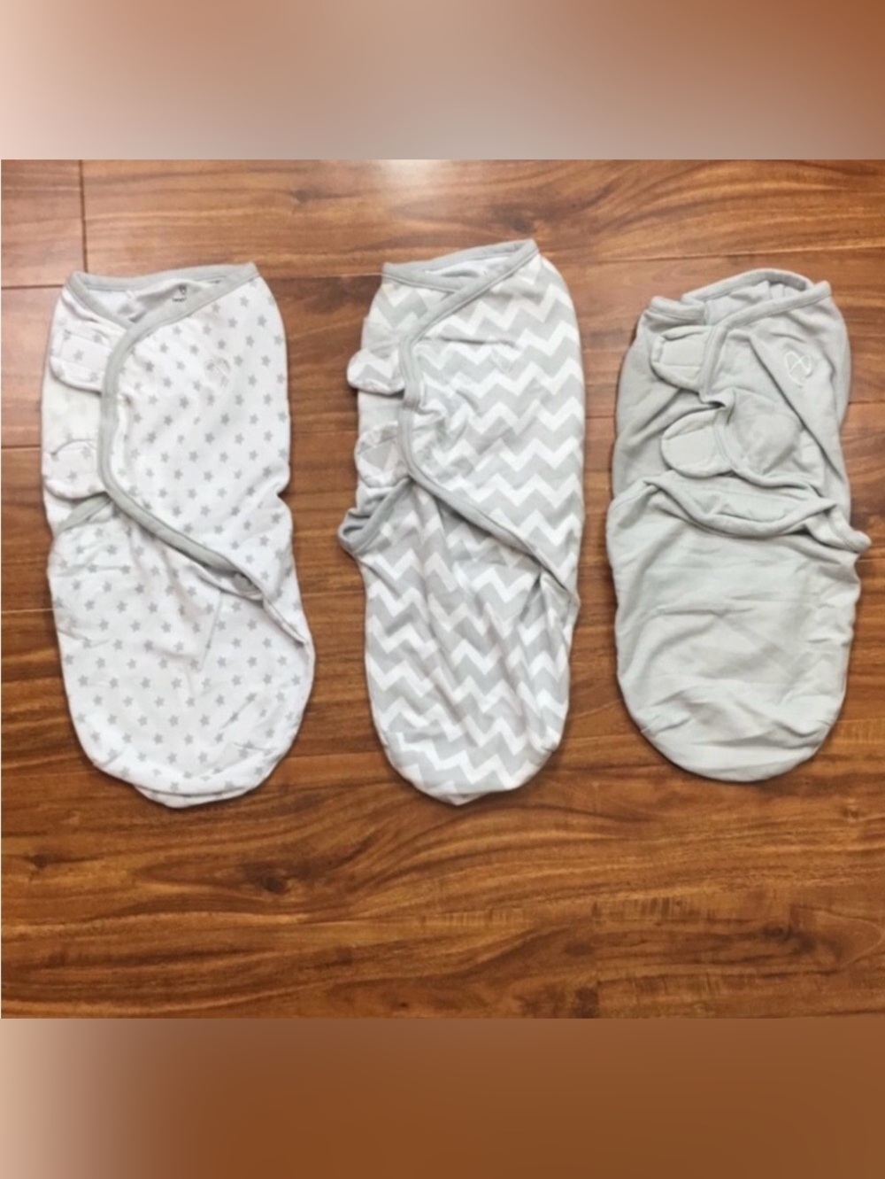 Baby SwaddleMe Soft Gray White Sleep Sacks Set of 3 Size Small Medium 0-3M Cozy